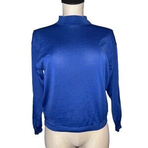 St. Croix Women’s Vintage Made in USA Thin Cotton Blend Sweater Size S Mock Neck